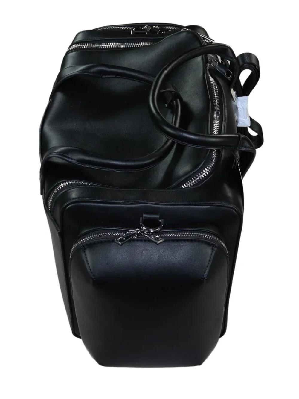 Alfani Faux Leather Multi-Pocket Zippered Duffle Bag Shoulder Strap & Handle NWT